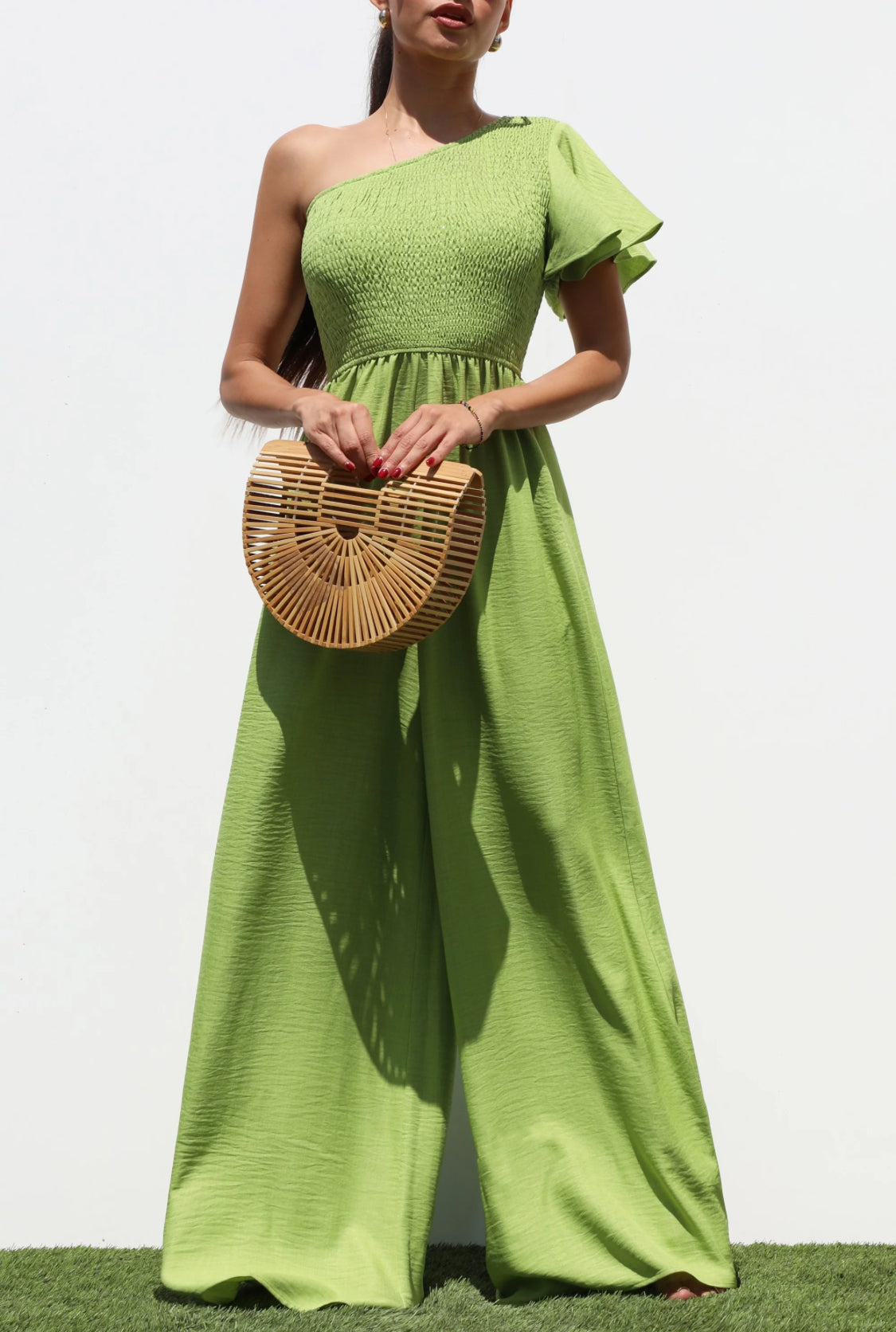 Shoulder Off Jumpsuit