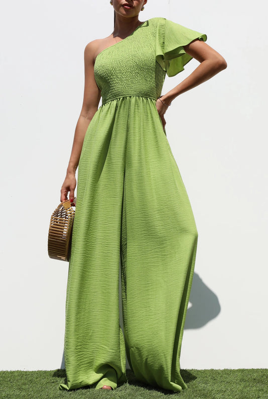 Shoulder Off Jumpsuit