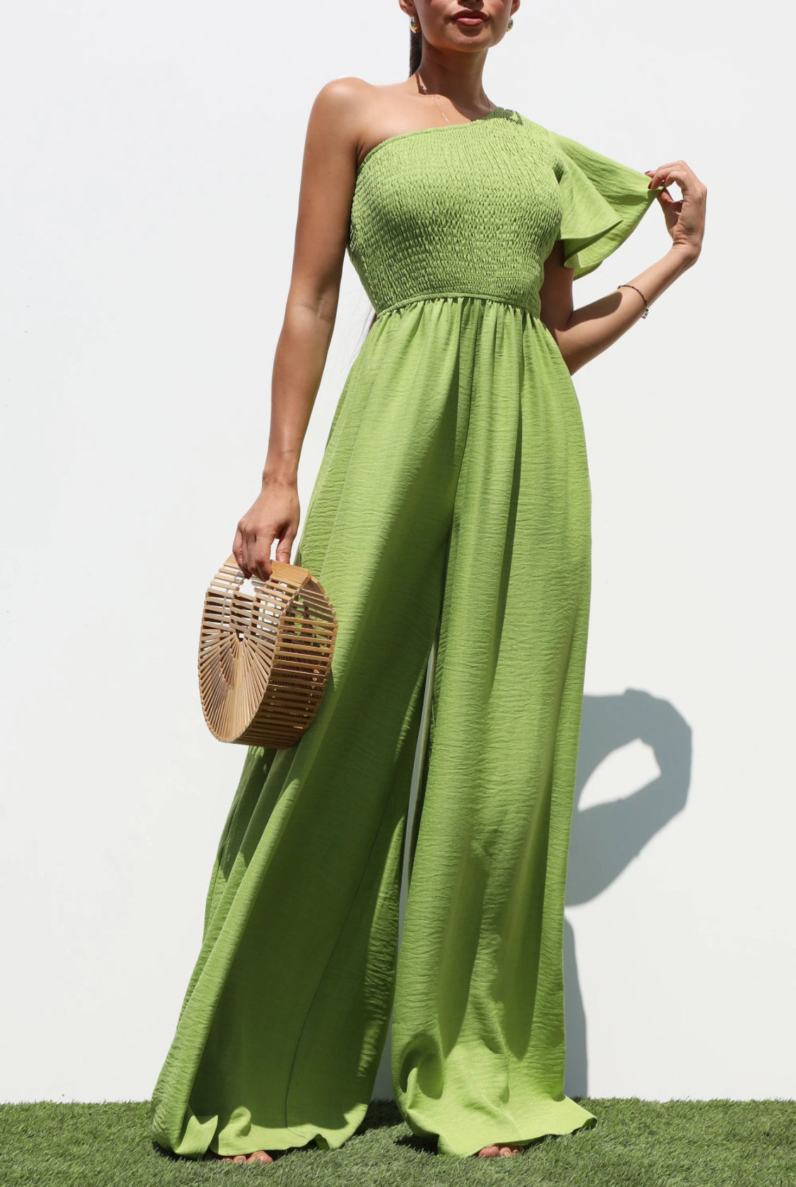 Shoulder Off Jumpsuit